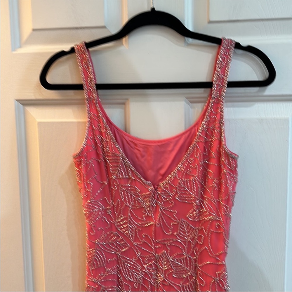 Oleg Cassini Pink Beaded Cocktail Dress - Picture 4 of 7